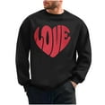 thumbnail image 2 of PNTUTB Men's Fashion Valentine's Day Print Loose Casual Long Sleeves Crew Neck Hoodless Pullover Sweatshirts, 2 of 6