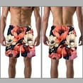 thumbnail image 3 of luoweisi Men's Beach Shorts Quick Dry Swim Trunks with Mesh Lining Art Flowers XL, 3 of 5