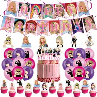 The Taylor Swift Party Decorations,Music Singer Birthday Party Supplies  Includes Banner - Cake Topper - 12 Cupcake Toppers - 18 Balloons-50 Singer