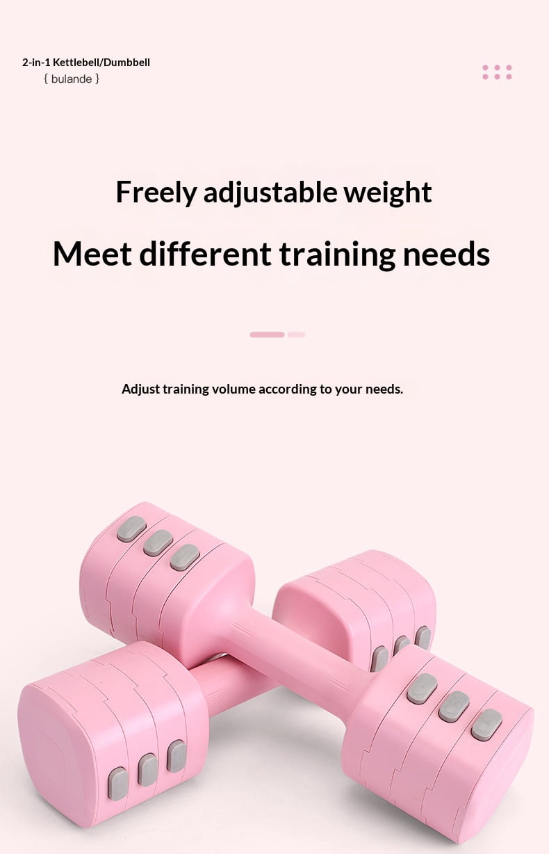 Adjustable Kettlebell Dumbbell Set,TTOOGO 2-in-1 Free Weight Training Equipment 1–5kg, Multi-Function Home Fitness Strength Training Weight Set with Detachable Plates for Men Women