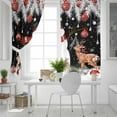 thumbnail image 4 of Hokiten Black Christmas Blackout Curtains | Light Blocking Print Window Curtains, Snowman Elk Balls Snowflake Xmas Thermal Insulated Window Drapes for Living Room Kitchen Cafe (2 Panels, 84"W x 63"L), 4 of 7