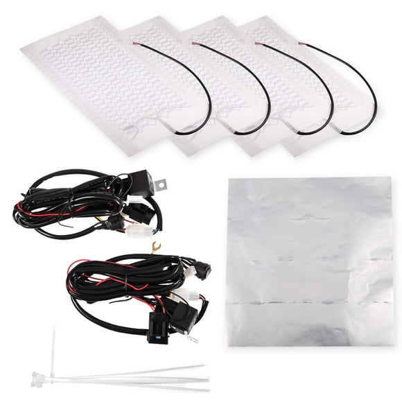 Scienceny Cojín eléctrico para coche de 4 piezas, almohadilla calefactable para sentarse en el automóvil, calentador de correa de fibra de Ventana automotriz