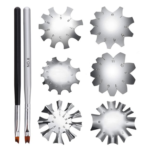 8pcs French Manicure Molding Template Fingernail Making Template with Brush