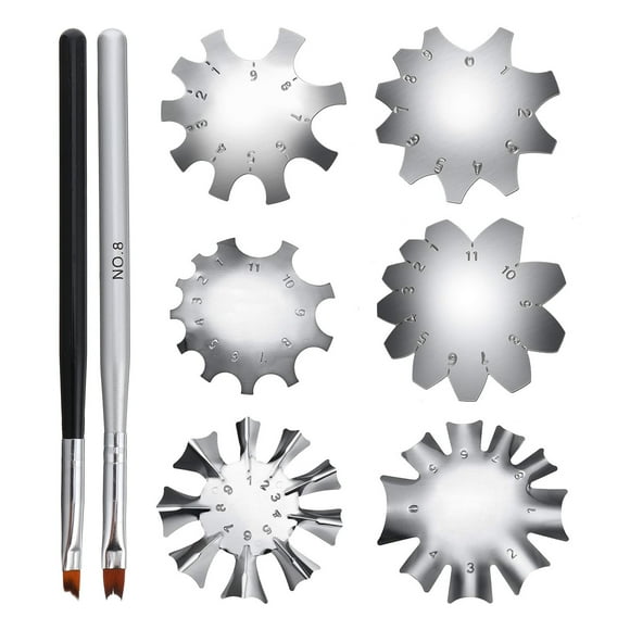 8pcs French Manicure Molding Template Fingernail Making Template with Brush
