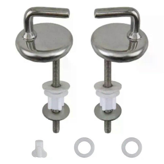 2Pcs Toilet Seat Hinge Stainless Steel Toilet Cover Mounting Connector Toilet Lid Hinge Mounting Fittings Replacement Parts