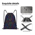 thumbnail image 6 of Lafuoo Colored Hearts Pattern Drawstring Pocket, Adjustable Shoulder Strap Storage Bag Suitable for Men and Women-Medium, 6 of 7