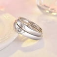 thumbnail image 4 of Ring Promise de plata de ley 925 en forma de corazón, ajustable para parejas, 4 of 6