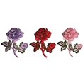 thumbnail image 2 of Altotux Patch Brodé Rose Lilas Rouge Rose 2.75 Pouces x 2 Pouces Broderie Florale à Repasser par Pièce (Lilas), 2 of 2