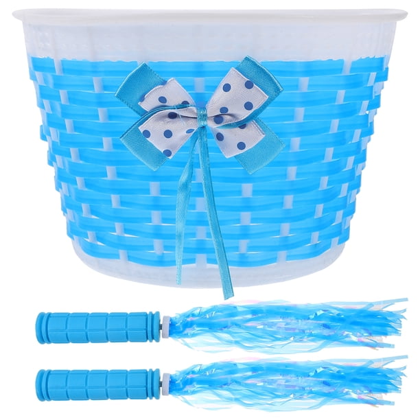 EeaseMX 1 juego de cestas para bicicleta infantil, patinete, serpentinas y fundas para manillar, accesorios para bicicletas infantiles.