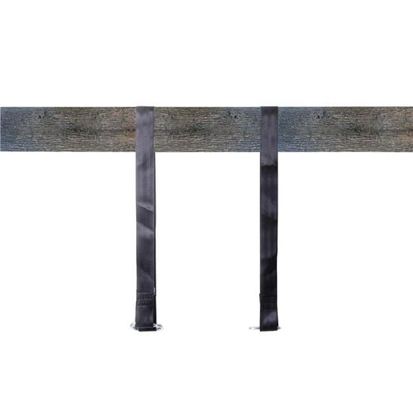 Playberg QI003465.2 48.5 x 3.25 x 0.1 in. Sangles en Nylon avec Mousquetons en Métal & 44; Noir - Lot de 2