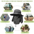 thumbnail image 5 of 2 Pieces Men's Wide Brim Fishing Hat Outdoor UPF 50+ Sun Protection Removable Face and Neck Flap, 5 of 7