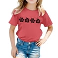 thumbnail image 1 of MEZZALL T-Shirt pour Filles Tout-Petits Imprimé Floral Col Rond Manches Courtes T-Shirt Décontracté Respirant, 6-7 Ans, 1 of 5