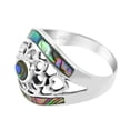 thumbnail image 2 of Hidden Eye Ornate Circles Abalone Shell Inlay Sterling Silver Ring-7, 2 of 5
