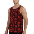thumbnail image 2 of Xecao Red Skulls Men's Tank Top Workout Quick Dry Sleeveless Gym Jogging Muscle Shirts Summer Swim Beach Tops, 2 of 9