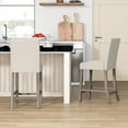 thumbnail image 4 of Gymax 2PCS 24.5'' Counter Height Bar Stools Modern Fabric Upholstered Kitchen Chairs Beige, 4 of 9