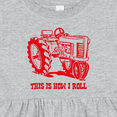 thumbnail image 4 of Inktastic This is How I Roll Tractor Red Girls Baby Dress, 4 of 5