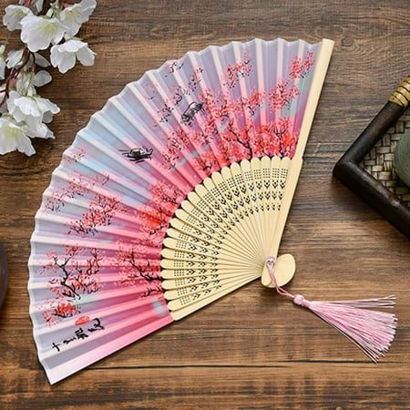 

Handheld Fans Classical Folding Fans with Bamboo Frames for Dancing Cosplay Wedding Party Props Decoration