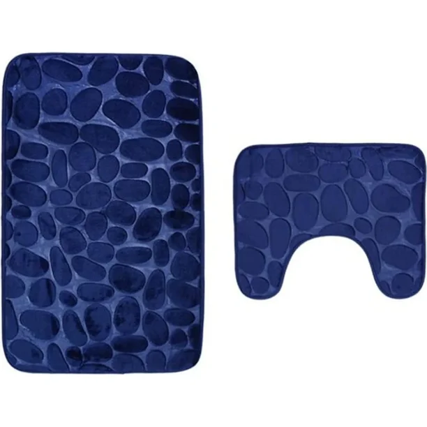 Alfombra de baño antideslizante, espuma viscoelástica suave y gruesa, 2 piezas, alfombrillas súper absorbentes de secado rápido para baños, inodoros, duchas, bañeras, salas de estar, dormitorios