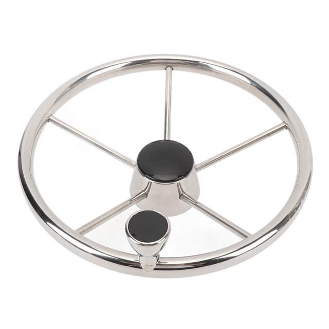 Boat Steering Wheel, 5 Spoke Marine Steering Wheel Ergonomic 13-1/2 Inch for Speedboat