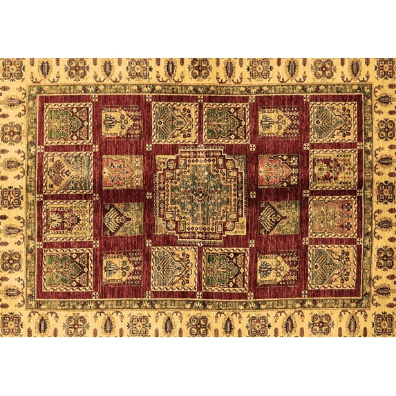 Ahgly Company Indoor Rectangle Abstract Brown Modern Area Rugs, 6' x 9'