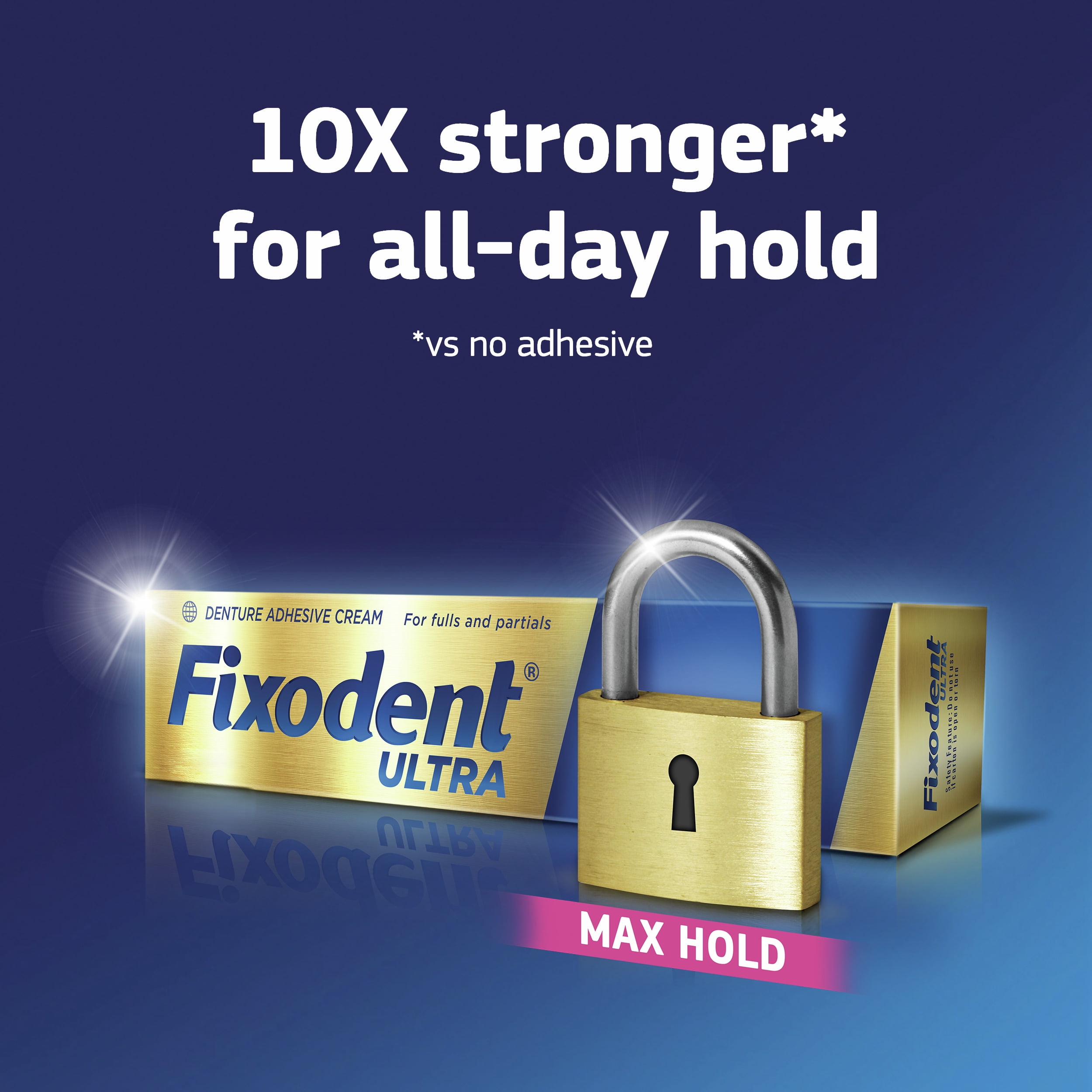 Fixodent Ultra Max Hold Secure Denture Adhesive, 2.2 oz 