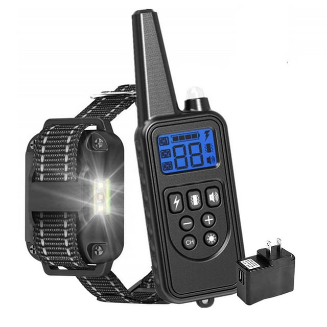 Dog Training Collar with Remote, Electronic Dog Collar with Vibration, Shock, Light and Keypad Lock Mode, Waterproof Electric Dog Collar Set for Small Medium Large Dogs