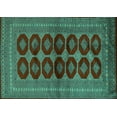 thumbnail image 1 of Ahgly Company Indoor Rectangle Persian Turquoise Blue Traditional Area Rugs, 2' x 5', 1 of 4