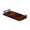 thumbnail image 4 of Bandeja de madera para servir con asas, bandeja de exhibición rectangular, bandeja para servir café Madera Oscura M, 4 of 9