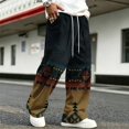 thumbnail image 5 of GrmtClth Pants for Men Bohemian Aztec Graphic Vintage Abstract Pattern High Waist Relaxed Fit Streetwear Lounge Slacks 2XL, 5 of 6