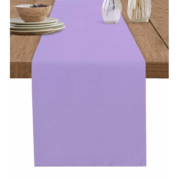 Purple Table Runner Modern Pure Lavender Purple Tablerunners 13 x 36 Inch, Table Decorations Tabletop Scarf for Summer Gathering Holiday Farmhouse Kitchen Dining Decor