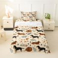 thumbnail image 2 of Manfei Cartoon Dachshund Twin Sheets, Vintage Leaf Botanical Bedding, Cream, 3 Pieces, 1 Flat Sheet, 1 Fitted Sheet and 1 Pillowcase, 2 of 6
