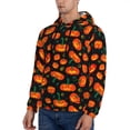 thumbnail image 2 of KLL Pumpkin Fallen Leaves Print Mens Hoodie Long Sleeve Casual Pullover Hooded Sweatshirt Fashion Drawstring Hoodies with Pocket-3X-Large, 2 of 6