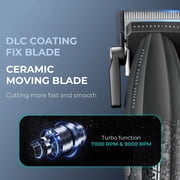 VGR 640S2 Professional Hair Clippers for Men, 9000RPM Cordless Barber Clippers and Trimmers Set, Zero Gap T-Blade Hair Cutting Kit, DLC Coated Ceramic Blade Barber Kit with LED Display(Green)