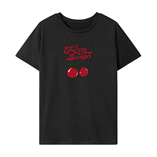 Camiseta para mujer, camiseta de verano con cuello redondo para viajes, calle, trabajo, oficina, regalo para mujer M