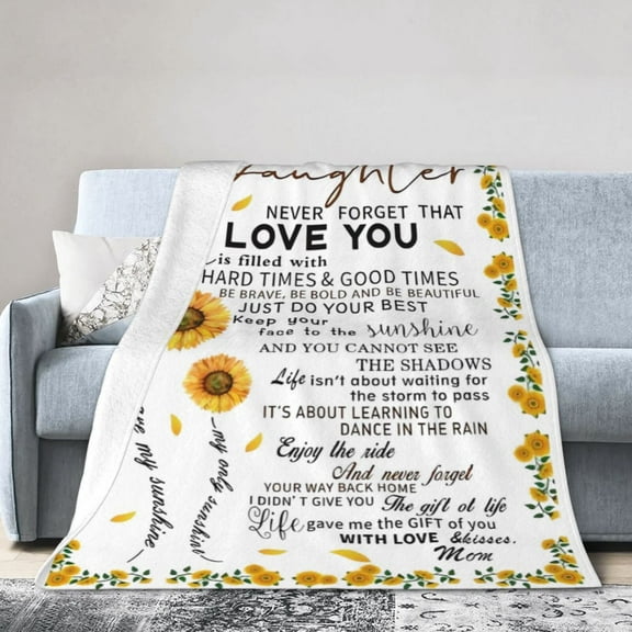 Wijzvio To My Daughter Throw Blanket Soft Fuzzy Fleece Blanket For Couch Bed Living Room Decoration 40"X30"