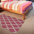 thumbnail image 3 of Ottomanson Non-Slip Area Rug for Living Room 3'3" x 5' Durable Low Profile Carpet, Hot Pink Trellis, 3 of 8