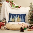 thumbnail image 2 of Christmas Pillow Cover 12X20 Inch Watercolor Christmas Tree Stars Decoration Holiday Farmhouse Winter Pillow Case for Sofa Couch Decor（Blue） AA608-12, 2 of 6