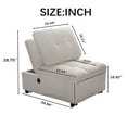 thumbnail image 5 of S-HOME Armless Minimalist Design Single Sofa Bed In White Teddy Fabric with Side Pockets And Adjustable Backrest, USB Charging Port, for Apartment Living Rooms, 5 of 9