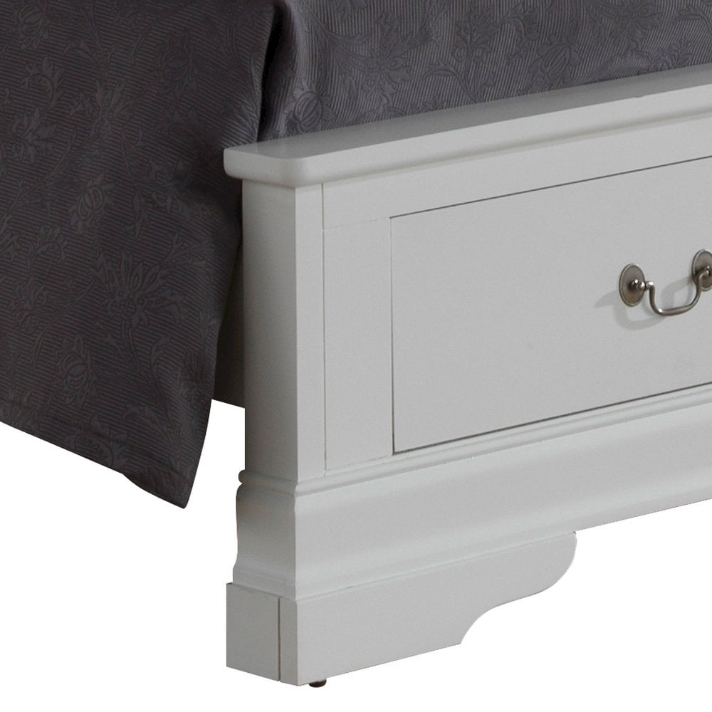 Glory Furniture Louis Phillipe King Storage Bed in White Color
