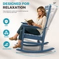 thumbnail image 3 of Oversized HDPE Outdoor Rocking Chair, All-Weather High Back Porch Rocker, Navy, 3 of 7