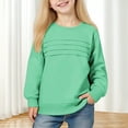 thumbnail image 4 of UQJfacai Girls Long Sleeve Shirts Fall Pleated Tunic Tops Crewneck Basic Tees Blouses Winter Solid Soft Casual Pullover 2-14 Years, 4 of 8