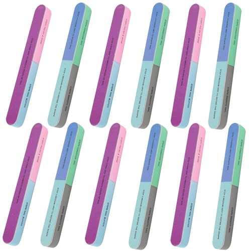 7 Way Nail Buffer 12Pcs,Nail File Buffer Block for Natural Nails All-in-One Shaping & Buffing Shine Smoother Upgraded Buffing Block