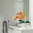 thumbnail image 2 of Artificial Orchid Flowers 9 Large Heads of Real Touch Vivid Phalaenopsis Orchid Flower Stem 27.2" Tall, Artificial Flowers Branches for Home Decor, Office House Decoration-Purple Phalaenopsis, 2 of 6