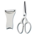 thumbnail image 2 of White 2 in 1 Kitchen Scissors Vegetable Peeler, Multipurpose Stainless Meat Shears, Herb Scissors with Bottle Opener, 2 of 5