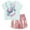 Light aqua / pink, stitch, variant on Disney Frozen Elsa T-Shirt and Shorts Outfit Set Toddler to Big Kid