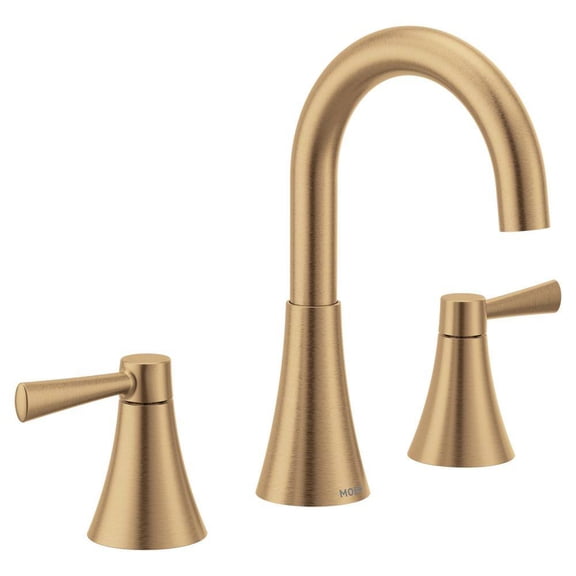 MOEN 84023BZG Ronan 8 in. Widespread 2-Handle Bathroom Faucet in Bronzed Gold (Valve Included)