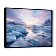 thumbnail image 2 of Designart "Frozen Bliss Pink Glacier painting" Landscapes Floater Framed Canvas Print, 2 of 7