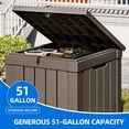 thumbnail image 2 of Dextrus 51 Gallon Weatherproof Resin Deck Box, Lockable Outdoor Storage Container, Multi-Purpose Patio Storage Bin for Package Delivery, Garden Tools, Pool Accessories and Outdoor Cushions, Taupe, 2 of 9
