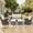 Brown/Beige, variant on PARKWELL 6-Piece Outdoor Wicker Patio Furniture Set with Loveseat Sofa, 360 Swivel Glider Chairs and Ottomans, All Weather Rattan Conversation Seating for Deck Garden Backyard, Blue