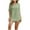 Green, variant on Womens Cover Up Blouse Chiffon Short Sleeve V Neck Solid Color Pullover Drawstring Loose Fit Casual Sun Protection Beach Dress Bikini Swimsuit Shirt